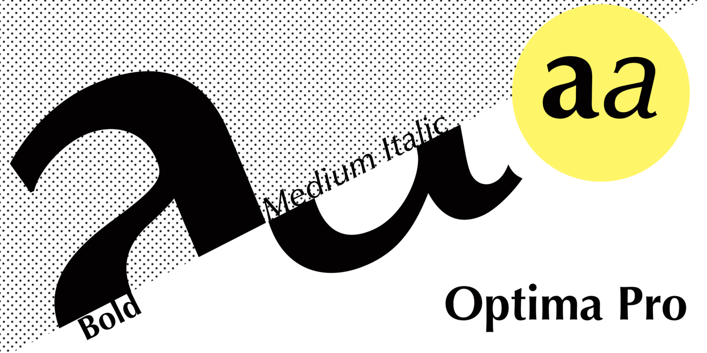 Ejemplo de fuente Optima Pro Medium Italic